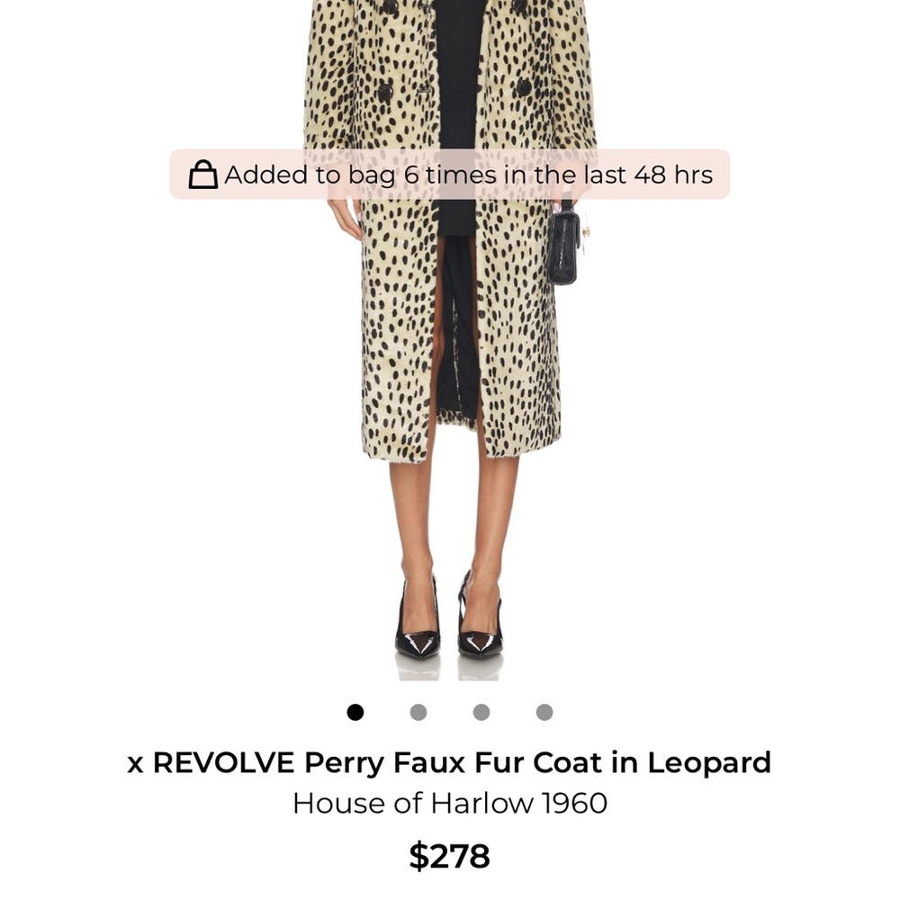 X-Revolve House Of Harlow 1960 Perry Faux Fur Leopard Coat XXS - Picture 14 of 15